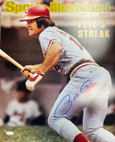 Pete Rose Cincinnati Reds Sports Illustrated 16x20 with JSA COA