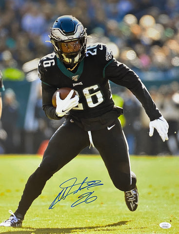 Miles Sanders Philadelphia Eagles 16x20 Black Jersey With JSA COA