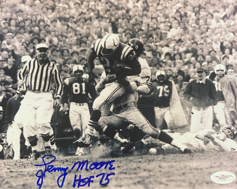 Lenny Moore Baltimore Colts Signed 8x10 BW With JSA COA