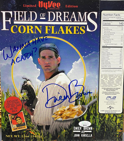 Dwier Brown "Field of Dreams" Cereal Box w/ "Wanna Have A Catch" Inscription JSA COA