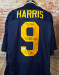 Major Harris Signed Custom Navy Jersey 8x Inscr. With JSA COA