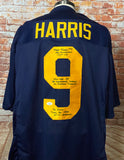 Major Harris Signed Custom Navy Jersey 8x Inscr. With JSA COA