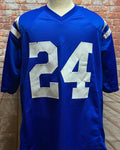 Lenny Moore Baltimore Colts Signed Blue Jersey w/ "HOF 75" Inscription JSA COA