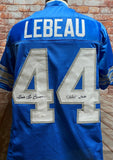 Dick LeBeau Detroit Lions Signed Blue Jersey w/ "HOF 2010" Inscription JSA COA