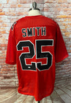 Ito Smith Atlanta Falcons signed custom red jersey with RISE UP inscription Beckett COA