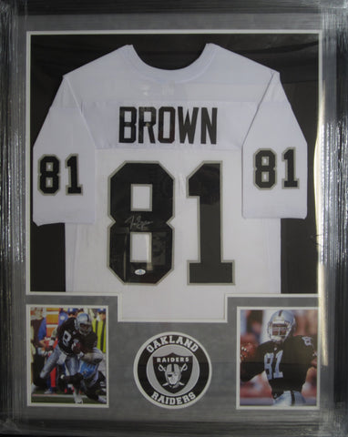 Oakland Raiders Willie Brown SIGNED Framed Matted Jersey WITH COA