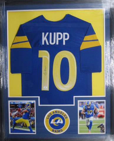 Los Angeles Rams Cooper Kupp SIGNED Framed Matted Jersey WITH COA