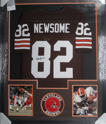 Cleveland Browns Ozzie Newsome II SIGNED Framed Matted Jersey JSA COA