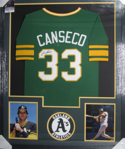 Oakland Athletics Jose Canseco SIGNED Framed Matted Jersey JSA COA