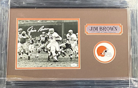 Cleveland Browns Jim Brown SIGNED 8x10 Framed Photo JSA COA