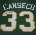 Oakland Athletics Jose Canseco SIGNED Framed Matted Jersey JSA COA