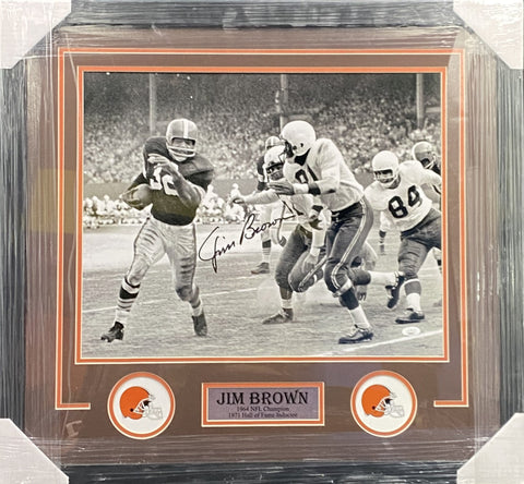 Cleveland Browns Jim Brown SIGNED 16x20 Framed Photo JSA COA