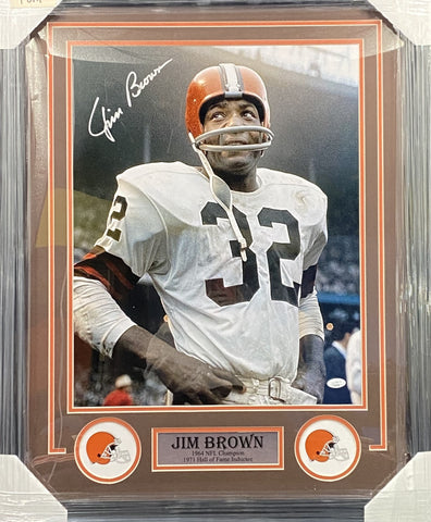 Cleveland Browns Jim Brown SIGNED 16x20 Framed Photo JSA COA