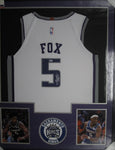 Sacramento Kings De'Aaron Fox SIGNED Framed Matted Jersey PSA COA