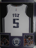 Sacramento Kings De'Aaron Fox SIGNED Framed Matted Jersey PSA COA