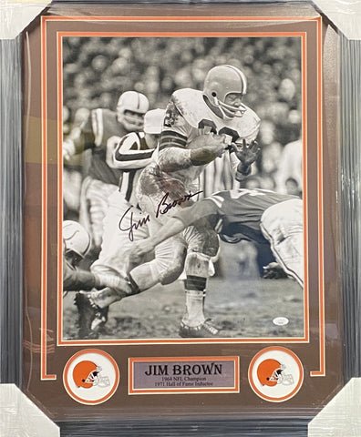 Cleveland Browns Jim Brown SIGNED 16x20 Framed Photo JSA COA