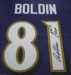 Baltimore Ravens Anquan Boldin SIGNED Framed Matted Jersey JSA COA