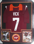 Virginia Tech Hokies Michael Vick SIGNED Framed Matted Jersey BECKETT COA