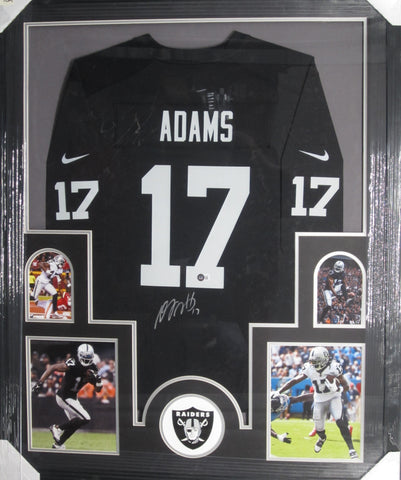 Las Vegas Raiders Davante Adams SIGNED Framed Matted Jersey BECKETT COA