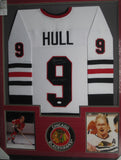 Chicago Blackhawks Bobby Hull SIGNED Framed Matted Jersey JSA COA