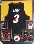 Miami Heat Dwayne Wade SIGNED Framed Matted Jersey JSA COA