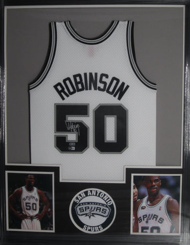 San Antonio Spurs David Robinson SIGNED Framed Matted Jersey BECKETT COA