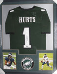 Philadelphia Eagles Jalen Hurts SIGNED Framed Matted Jersey BECKETT COA