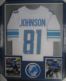 Detroit Lions Calvin Johnson SIGNED Framed Matted Jersey WITH COA