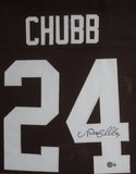 Cleveland Browns Nick Chubb SIGNED Framed Matted Jersey BECKETT COA