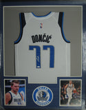 Dallas Mavericks Luka Doncic SIGNED Framed Matted Jersey WITH COA