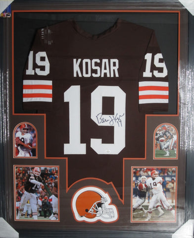 Cleveland Browns Bernie Kosar SIGNED Framed Matted Jersey JSA COA