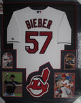 Cleveland Indians Shane Bieber SIGNED Framed Matted Jersey JSA COA