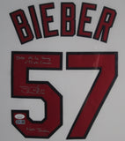 Cleveland Indians Shane Bieber SIGNED Framed Matted Jersey JSA COA