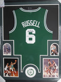 Boston Celtics Bill Russell SIGNED Framed Matted Jersey PSA COA with ins