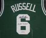 Boston Celtics Bill Russell SIGNED Framed Matted Jersey PSA COA with ins