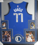 Dallas Mavericks Luka Doncic SIGNED Framed Matted Jersey FANATICS COA