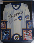 Milwaukee Brewers Paul Molitor SIGNED Framed Matted Jersey JSA COA