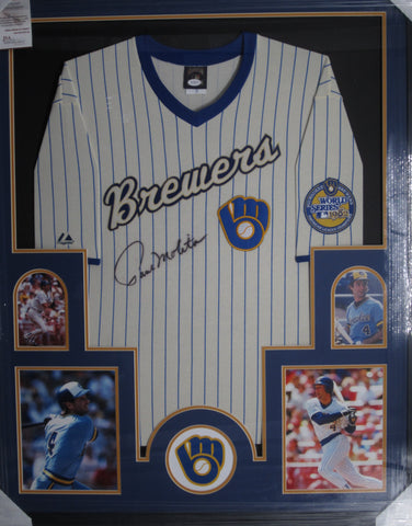 Milwaukee Brewers Paul Molitor SIGNED Framed Matted Jersey JSA COA