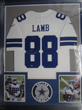 Dallas Cowboys CeeDee Lamb SIGNED Framed Matted Jersey FANATICS COA