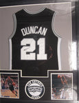 San Antonio Spurs Tim Duncan SIGNED Framed Matted Jersey WITH COA