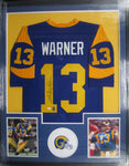 St. Louis Rams Kurt Warner SIGNED Framed Matted Jersey BECKETT COA