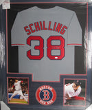 Boston Red Sox Curt Schilling SIGNED Framed Matted Jersey JSA COA