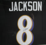 Baltimore Ravens Lamar Jackson SIGNED Framed Matted Jersey WITH COA