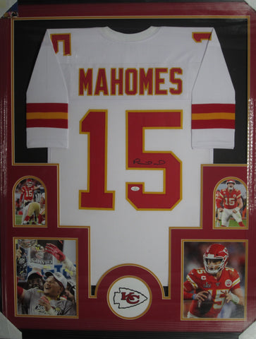 Kansas City Chiefs Patrick Mahomes SIGNED Framed Matted Jersey WITH COA