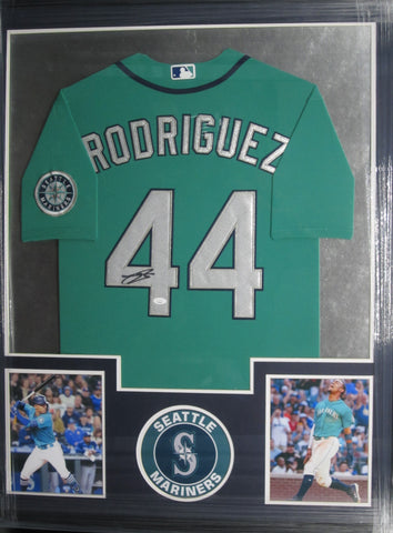 Seattle Mariners Julio Rodriguez SIGNED Framed Matted Jersey JSA COA