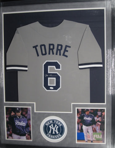 New York Yankees Joe Torre SIGNED Framed Matted Jersey JSA COA