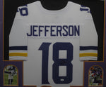 Minnesota Vikings Justin Jefferson SIGNED Framed Matted Jersey JSA COA