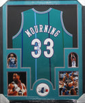 Charlotte Hornets Alonzo Mourning SIGNED Framed Matted Jersey JSA COA