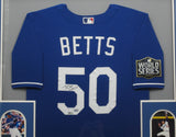 Los Angeles Dodgers Mookie Betts SIGNED Framed Matted Jersey FANATICS COA