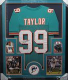 Miami Dolphins Jason Taylor SIGNED Framed Matted Jersey JSA COA